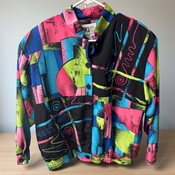 Vintage art to wear retro 80’s bomber Jacket 12 - Picture 16 of 16